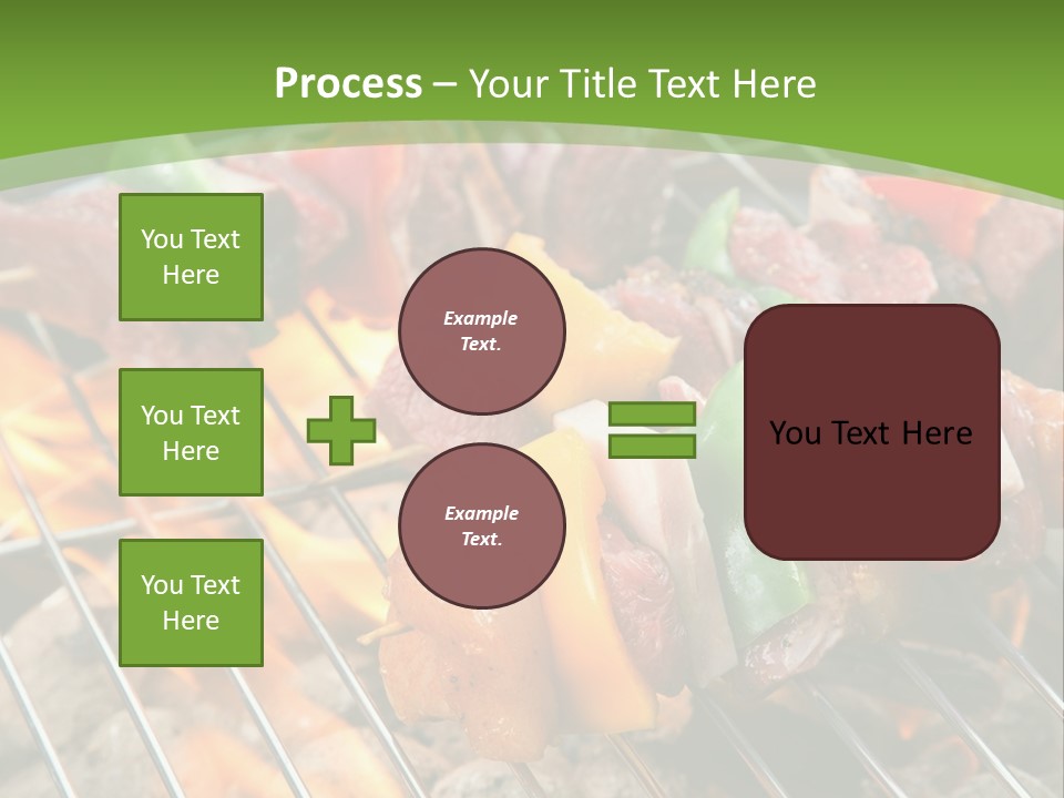A Bbq Grill With Meat And Vegetables On It PowerPoint Template