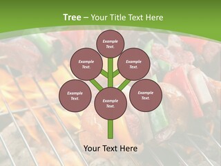 A Bbq Grill With Meat And Vegetables On It PowerPoint Template