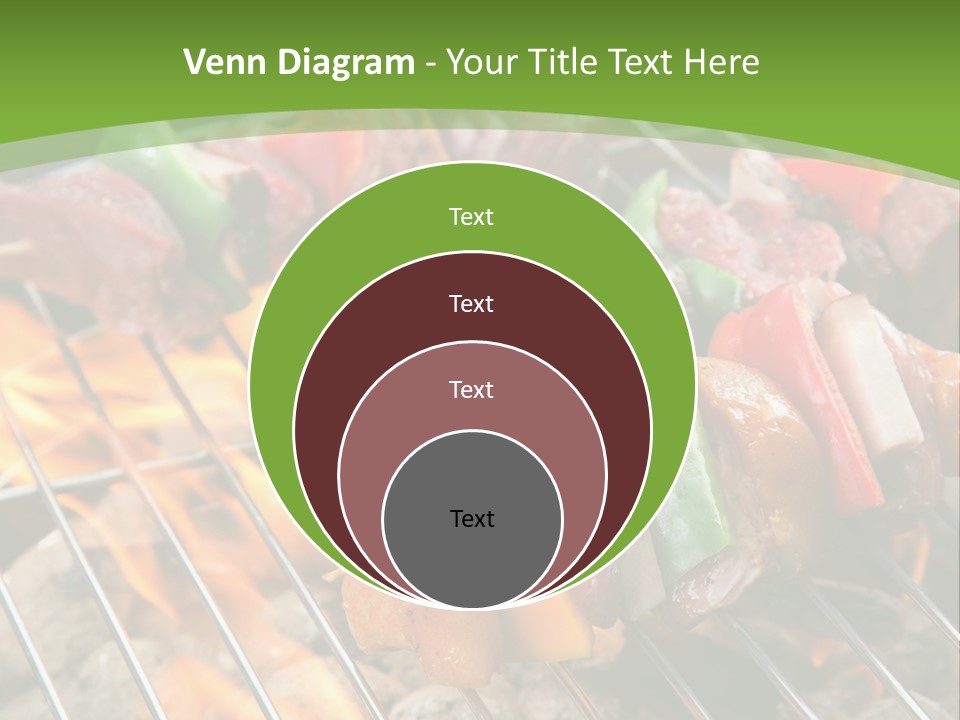 A Bbq Grill With Meat And Vegetables On It PowerPoint Template