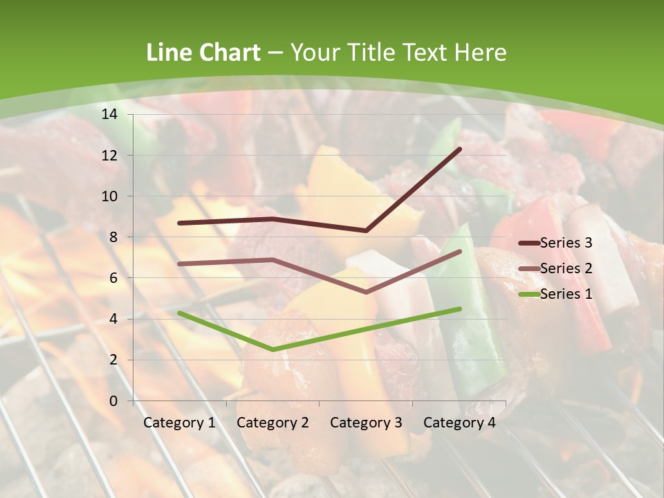 A Bbq Grill With Meat And Vegetables On It PowerPoint Template