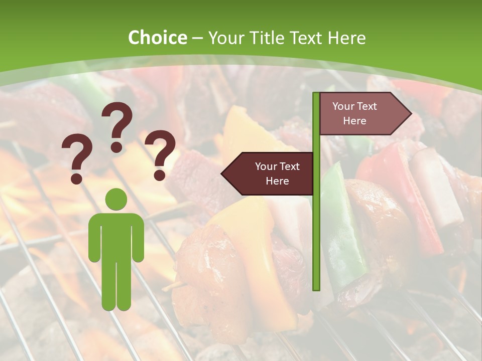 A Bbq Grill With Meat And Vegetables On It PowerPoint Template