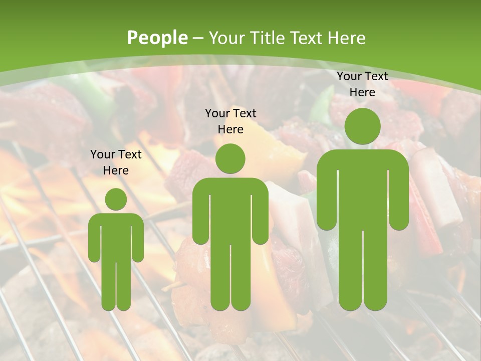 A Bbq Grill With Meat And Vegetables On It PowerPoint Template