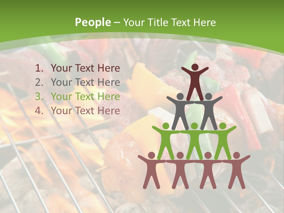 A Bbq Grill With Meat And Vegetables On It PowerPoint Template