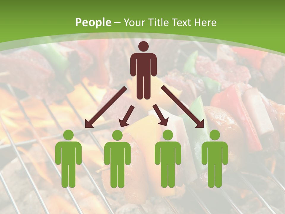 A Bbq Grill With Meat And Vegetables On It PowerPoint Template
