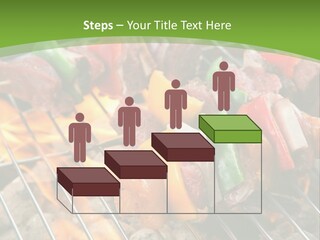 A Bbq Grill With Meat And Vegetables On It PowerPoint Template