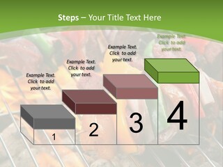 A Bbq Grill With Meat And Vegetables On It PowerPoint Template