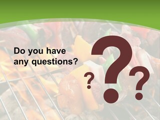 A Bbq Grill With Meat And Vegetables On It PowerPoint Template