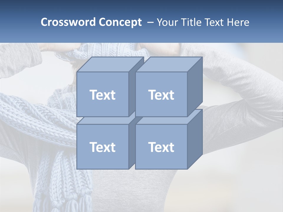 A Woman Wearing A Blue Hat And Scarf PowerPoint Template