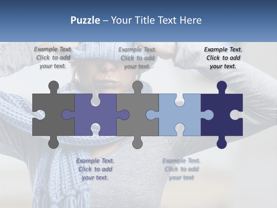 A Woman Wearing A Blue Hat And Scarf PowerPoint Template