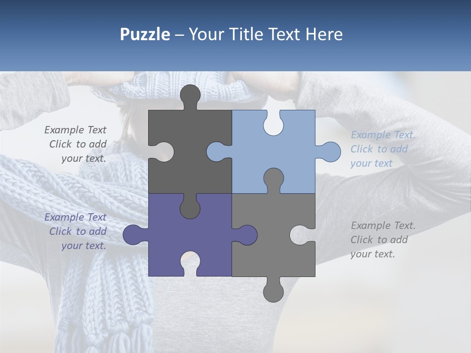 A Woman Wearing A Blue Hat And Scarf PowerPoint Template