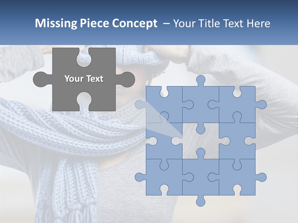 A Woman Wearing A Blue Hat And Scarf PowerPoint Template