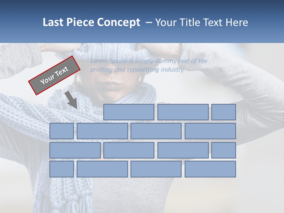 A Woman Wearing A Blue Hat And Scarf PowerPoint Template