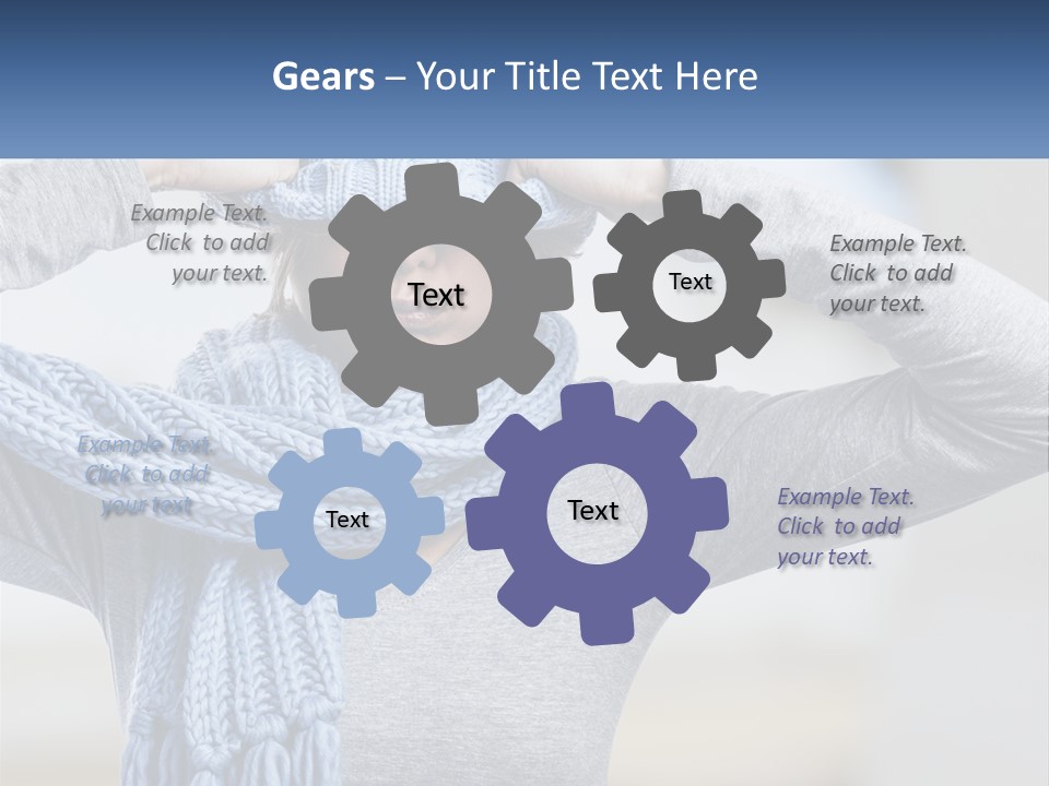 A Woman Wearing A Blue Hat And Scarf PowerPoint Template