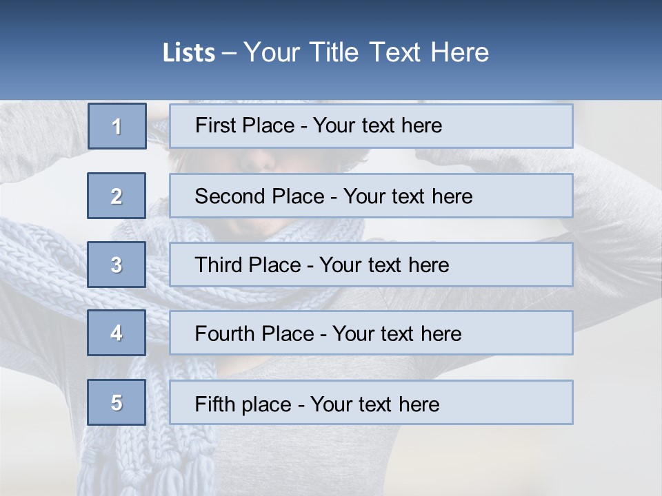 A Woman Wearing A Blue Hat And Scarf PowerPoint Template