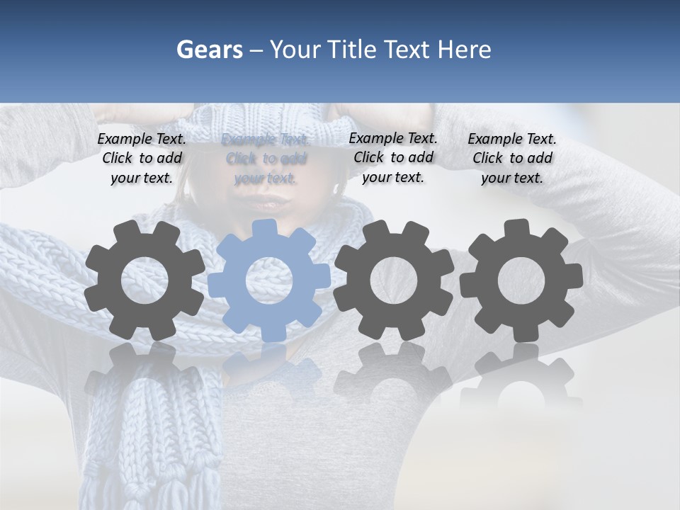 A Woman Wearing A Blue Hat And Scarf PowerPoint Template