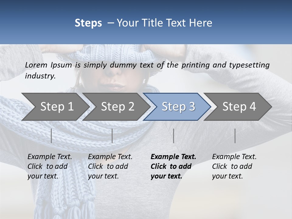 A Woman Wearing A Blue Hat And Scarf PowerPoint Template