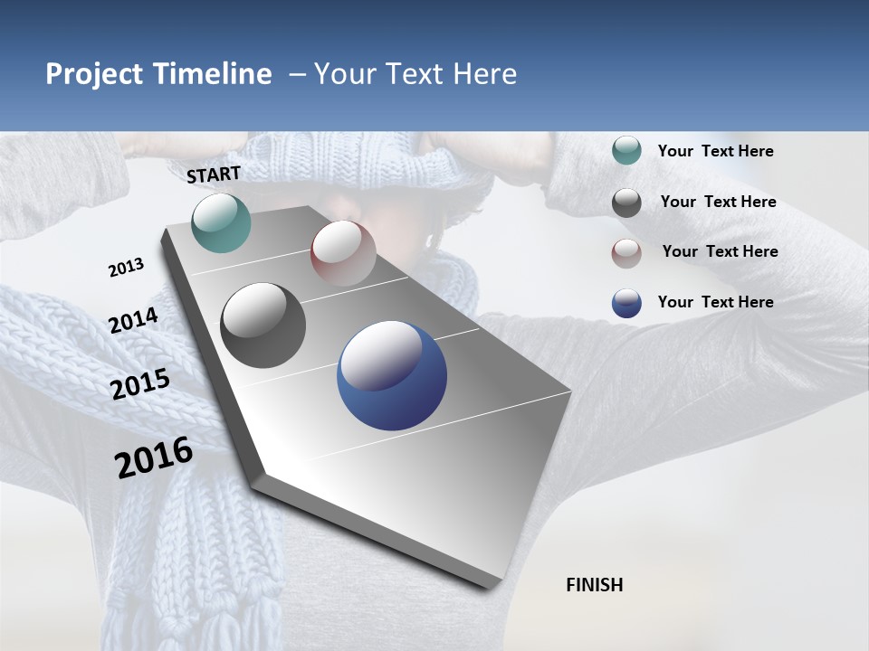 A Woman Wearing A Blue Hat And Scarf PowerPoint Template