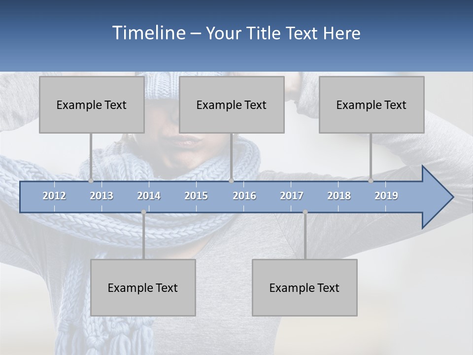 A Woman Wearing A Blue Hat And Scarf PowerPoint Template