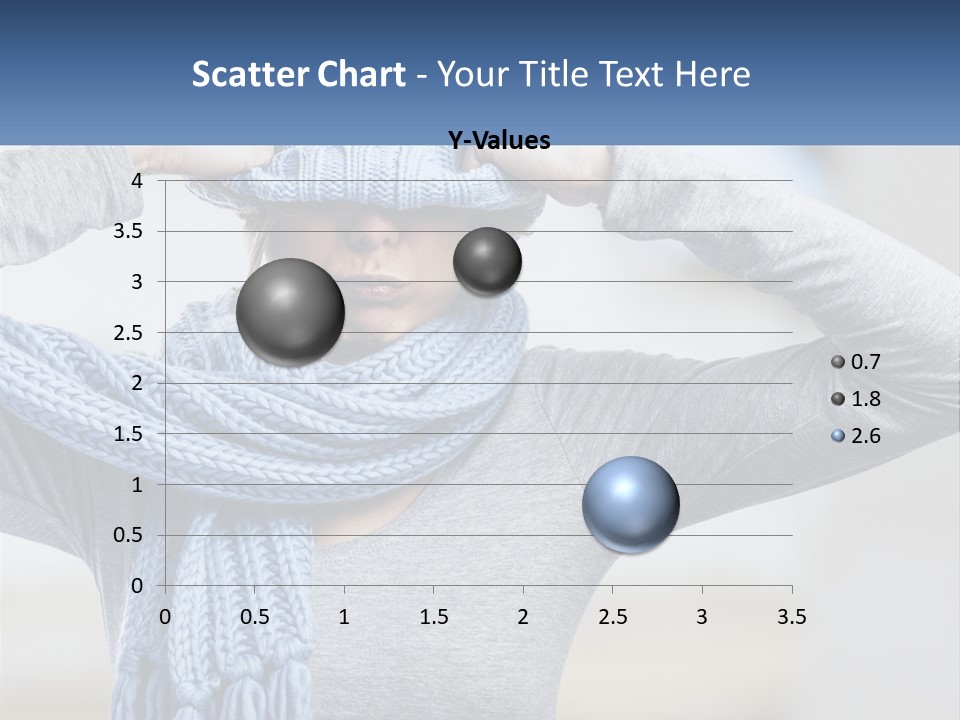 A Woman Wearing A Blue Hat And Scarf PowerPoint Template