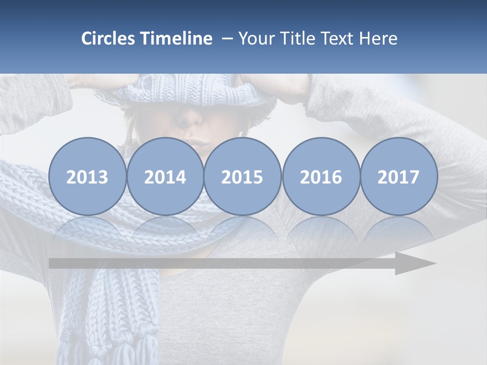 A Woman Wearing A Blue Hat And Scarf PowerPoint Template