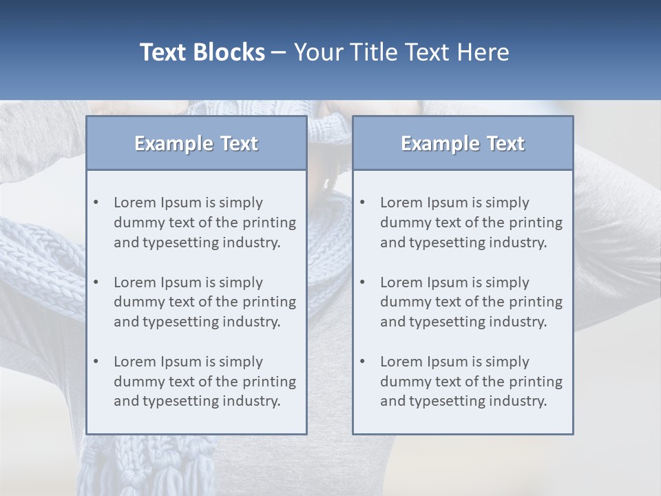 A Woman Wearing A Blue Hat And Scarf PowerPoint Template