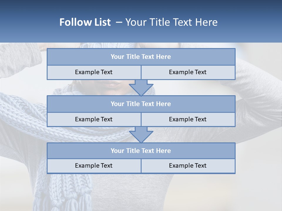 A Woman Wearing A Blue Hat And Scarf PowerPoint Template