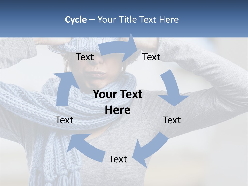 A Woman Wearing A Blue Hat And Scarf PowerPoint Template