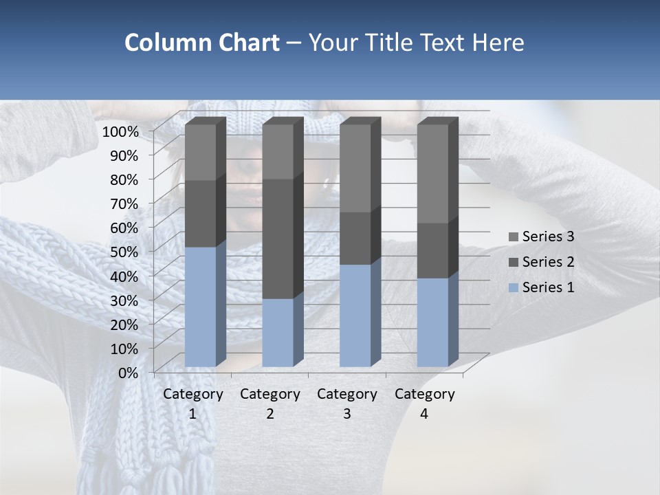 A Woman Wearing A Blue Hat And Scarf PowerPoint Template