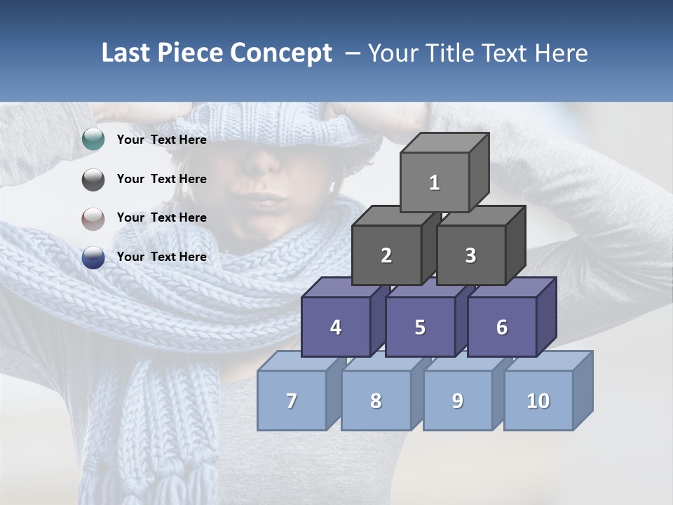 A Woman Wearing A Blue Hat And Scarf PowerPoint Template