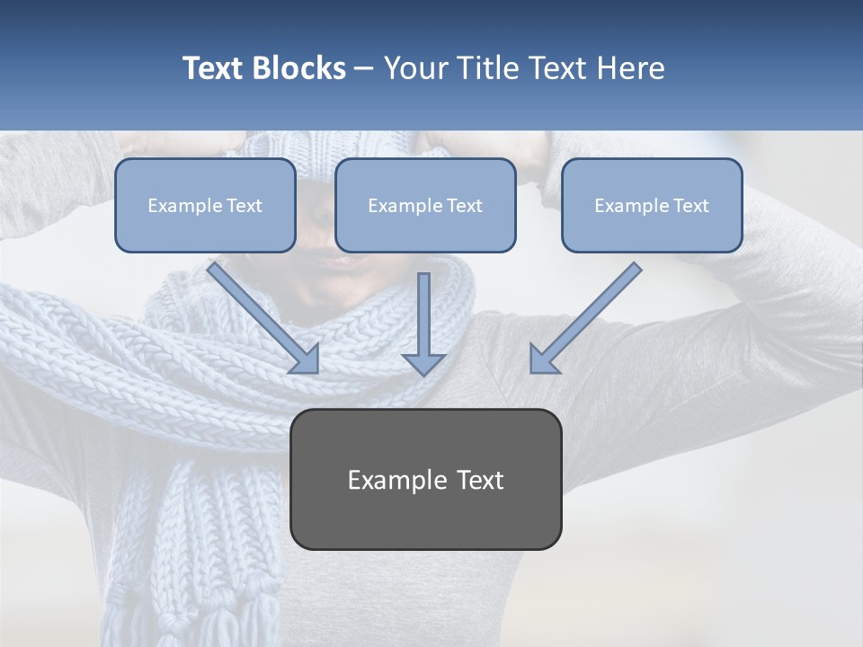 A Woman Wearing A Blue Hat And Scarf PowerPoint Template