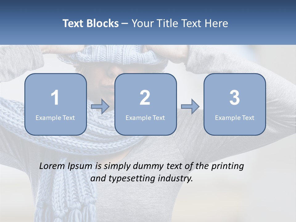 A Woman Wearing A Blue Hat And Scarf PowerPoint Template