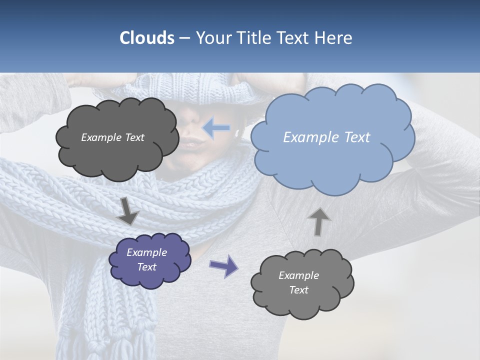 A Woman Wearing A Blue Hat And Scarf PowerPoint Template