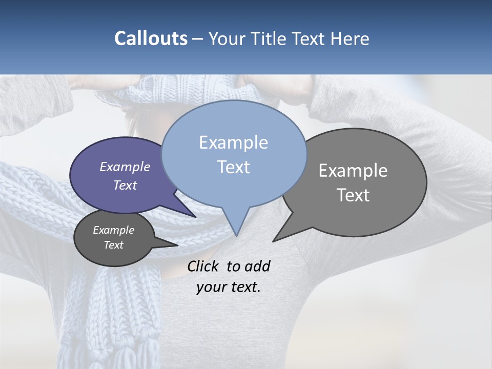 A Woman Wearing A Blue Hat And Scarf PowerPoint Template