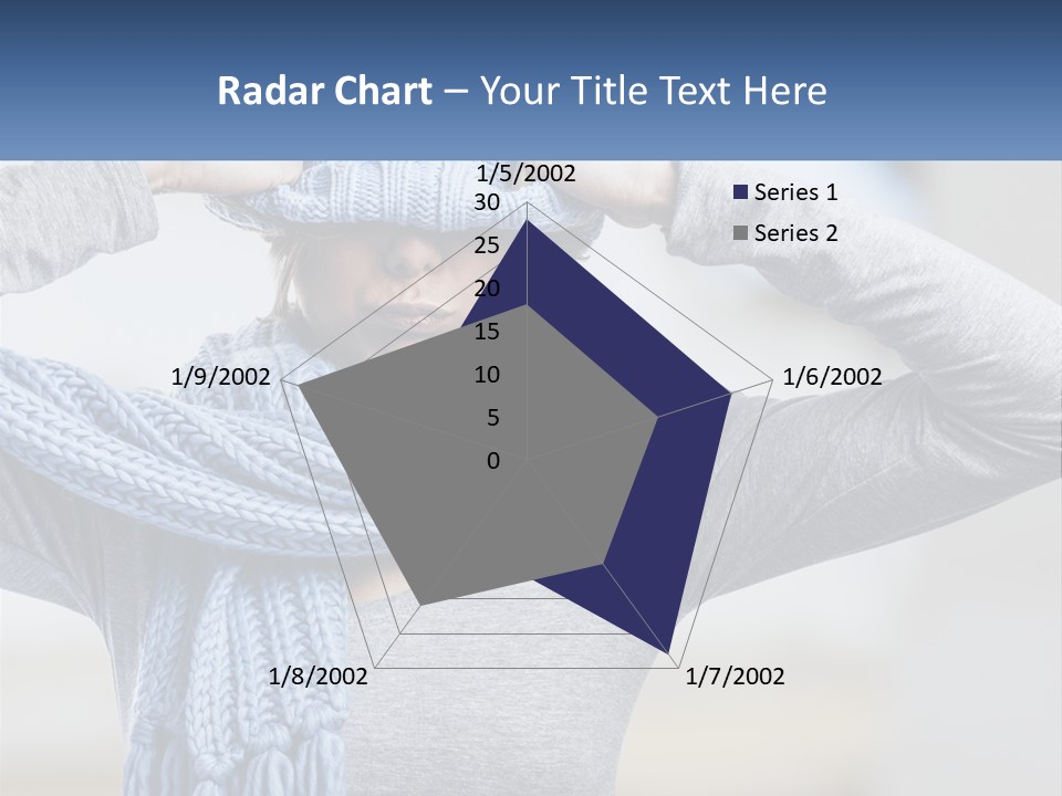 A Woman Wearing A Blue Hat And Scarf PowerPoint Template