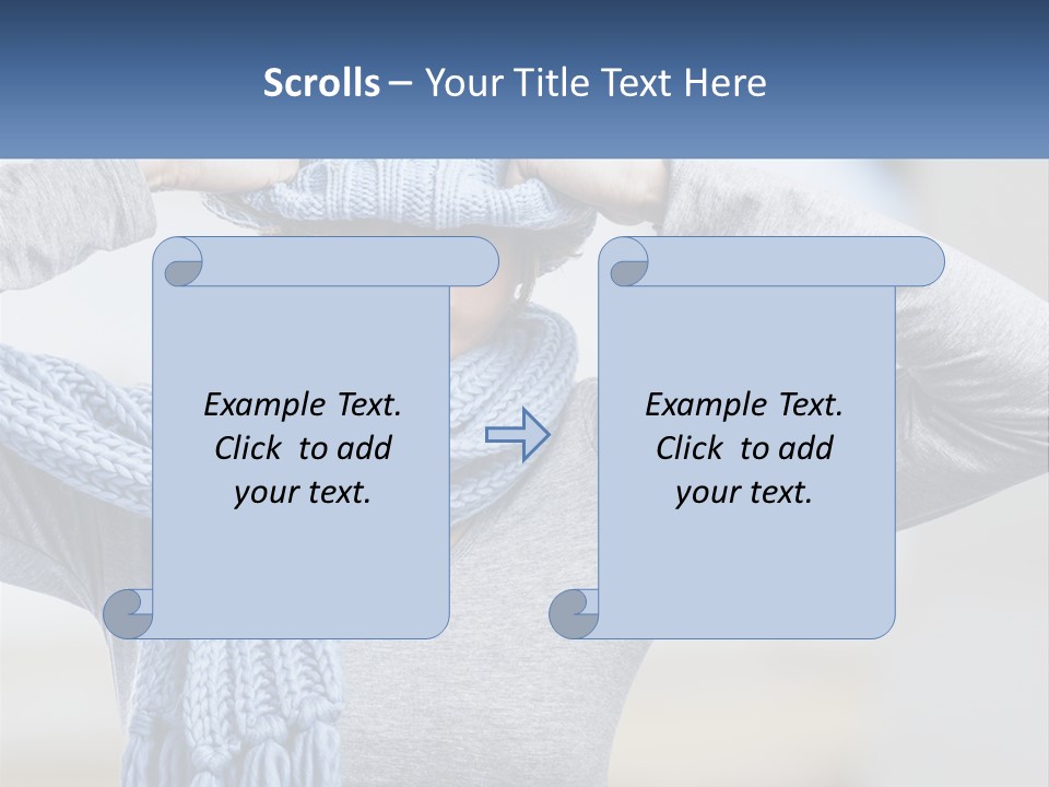 A Woman Wearing A Blue Hat And Scarf PowerPoint Template