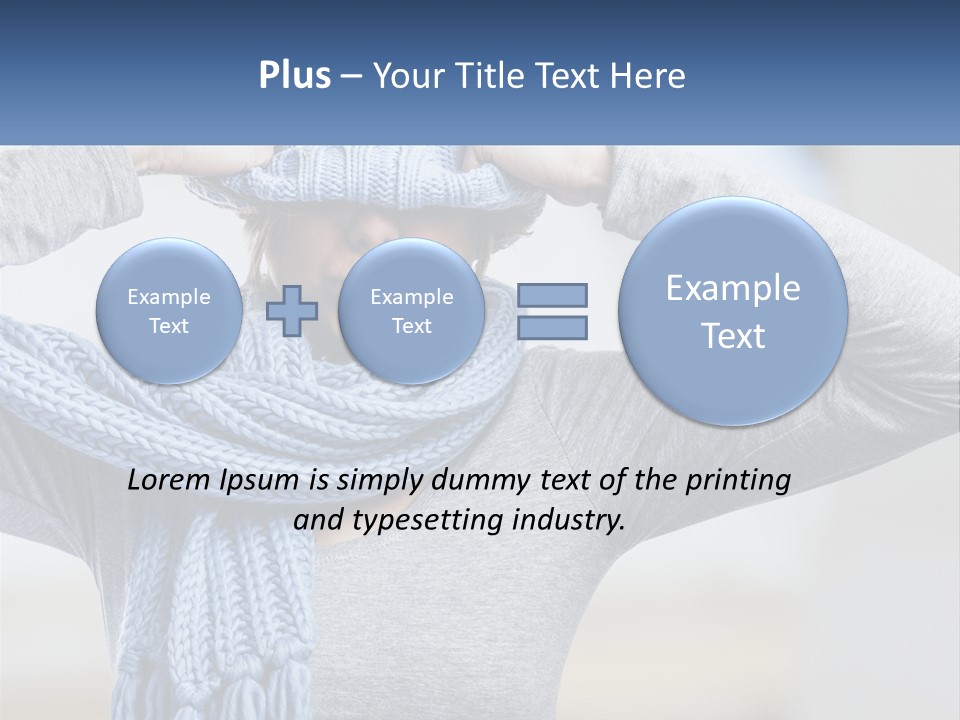 A Woman Wearing A Blue Hat And Scarf PowerPoint Template