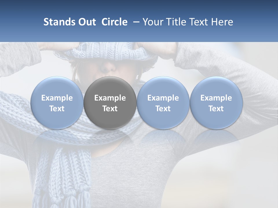 A Woman Wearing A Blue Hat And Scarf PowerPoint Template
