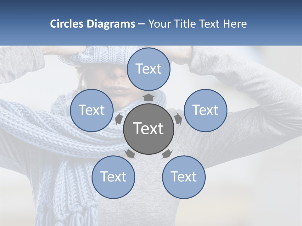 A Woman Wearing A Blue Hat And Scarf PowerPoint Template