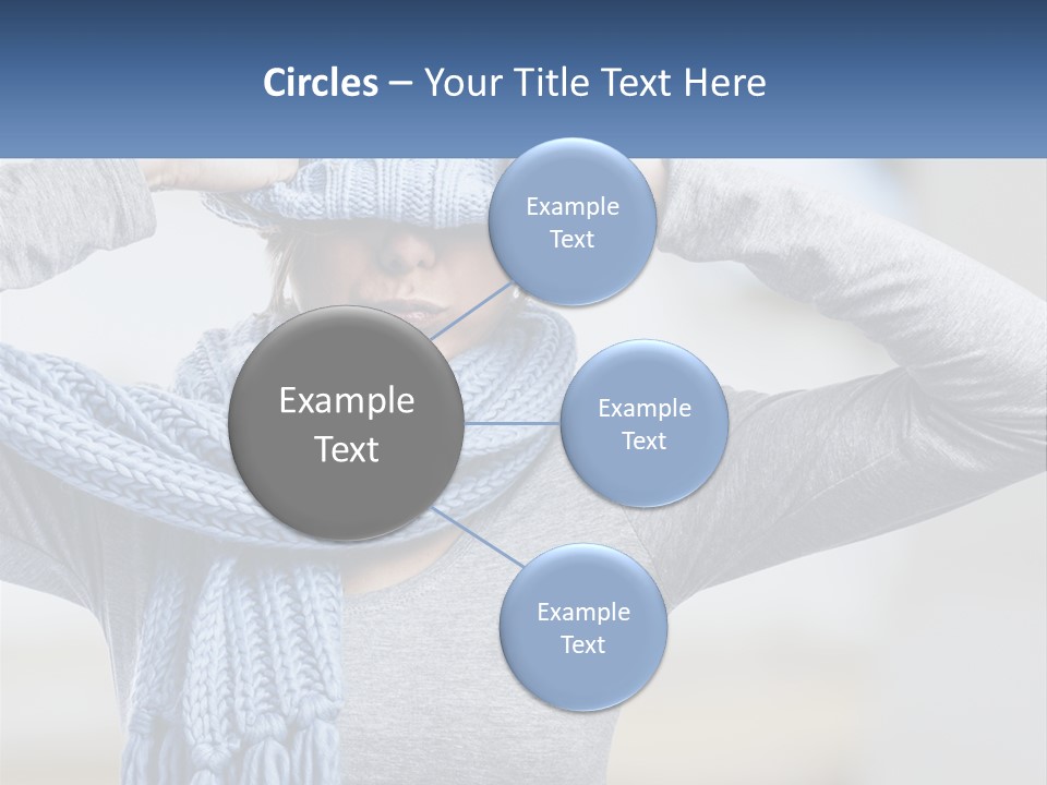 A Woman Wearing A Blue Hat And Scarf PowerPoint Template