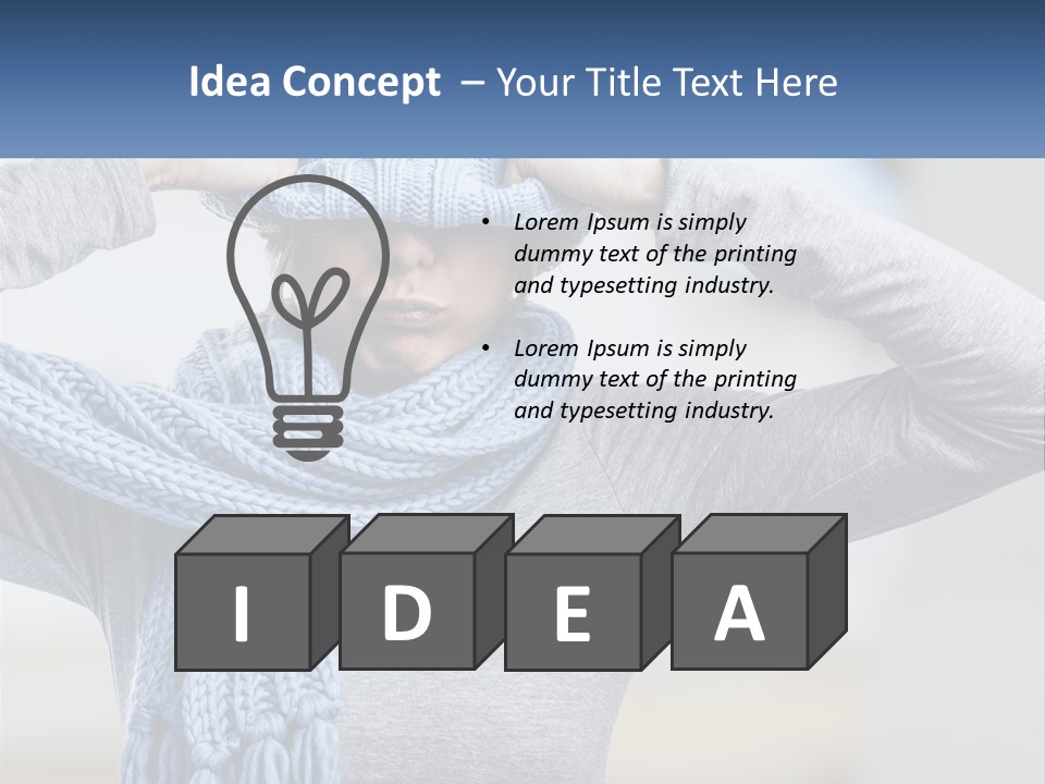 A Woman Wearing A Blue Hat And Scarf PowerPoint Template