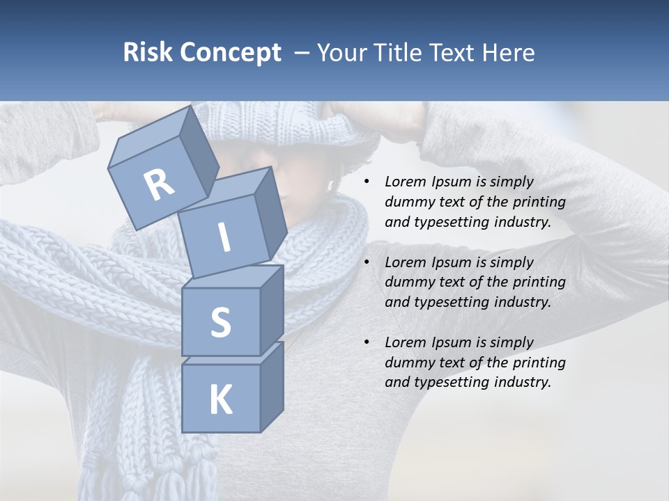 A Woman Wearing A Blue Hat And Scarf PowerPoint Template