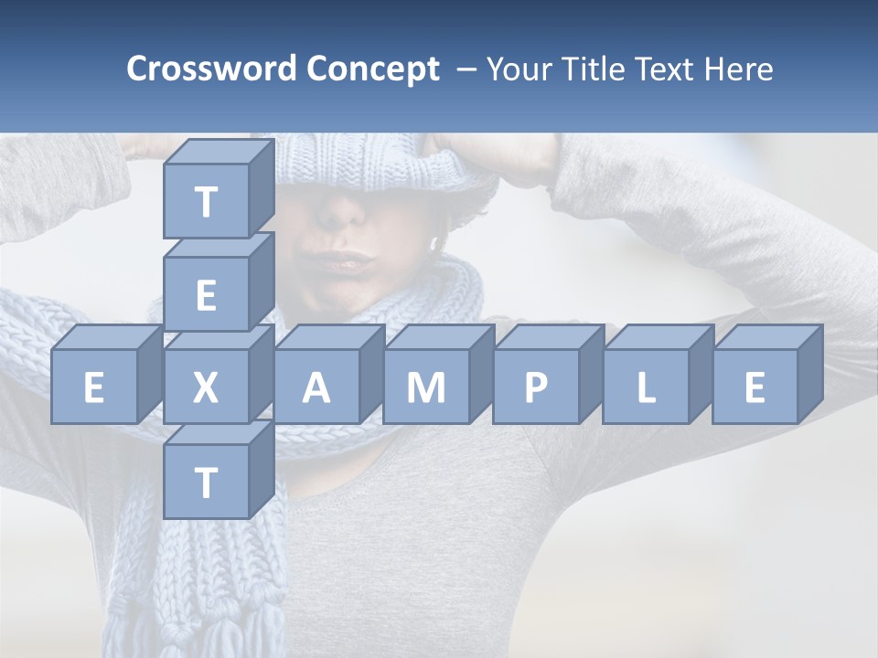 A Woman Wearing A Blue Hat And Scarf PowerPoint Template