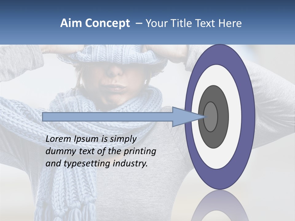 A Woman Wearing A Blue Hat And Scarf PowerPoint Template