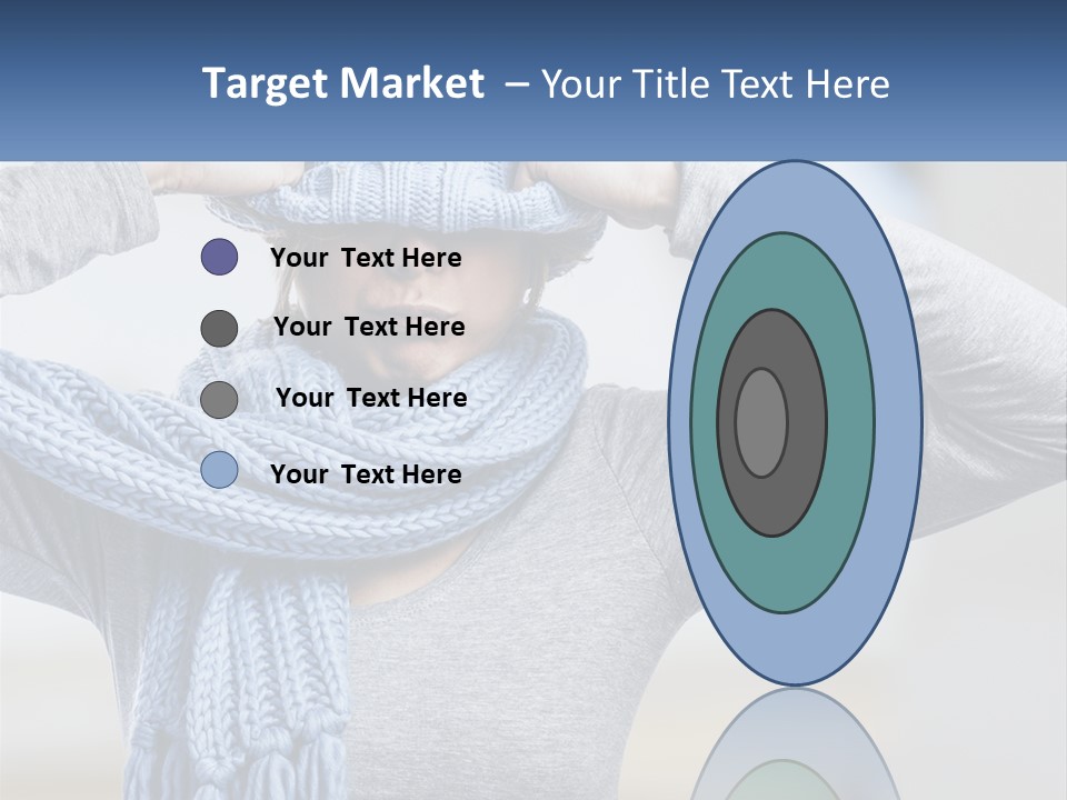 A Woman Wearing A Blue Hat And Scarf PowerPoint Template