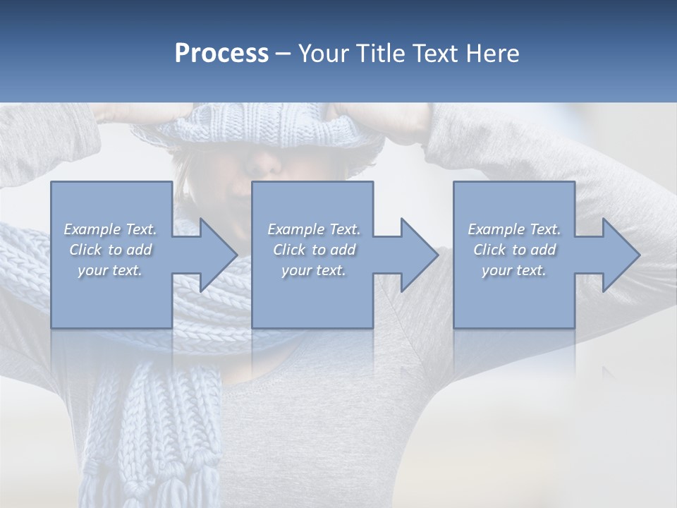 A Woman Wearing A Blue Hat And Scarf PowerPoint Template