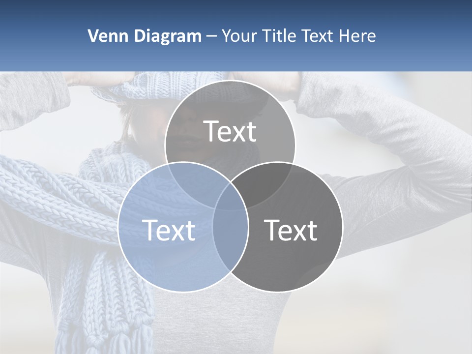 A Woman Wearing A Blue Hat And Scarf PowerPoint Template