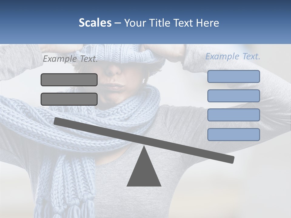 A Woman Wearing A Blue Hat And Scarf PowerPoint Template