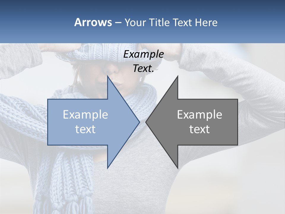 A Woman Wearing A Blue Hat And Scarf PowerPoint Template