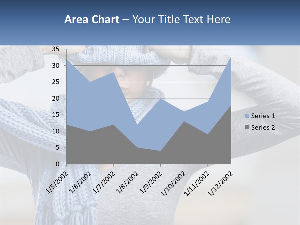 A Woman Wearing A Blue Hat And Scarf PowerPoint Template