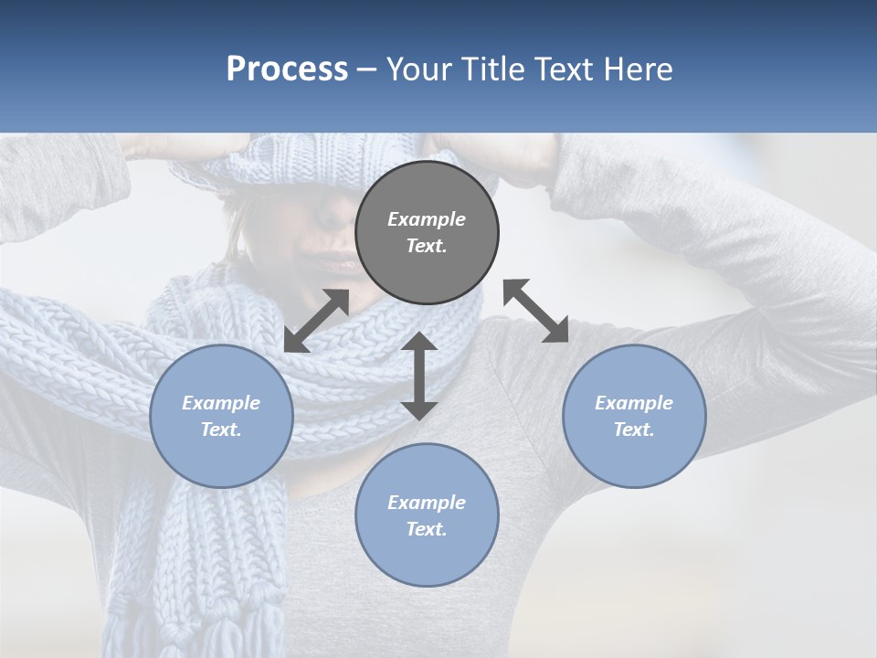 A Woman Wearing A Blue Hat And Scarf PowerPoint Template